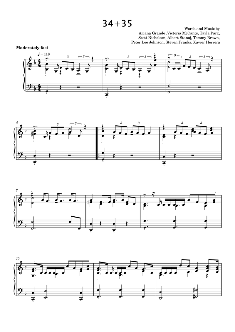 34+35 sheet music