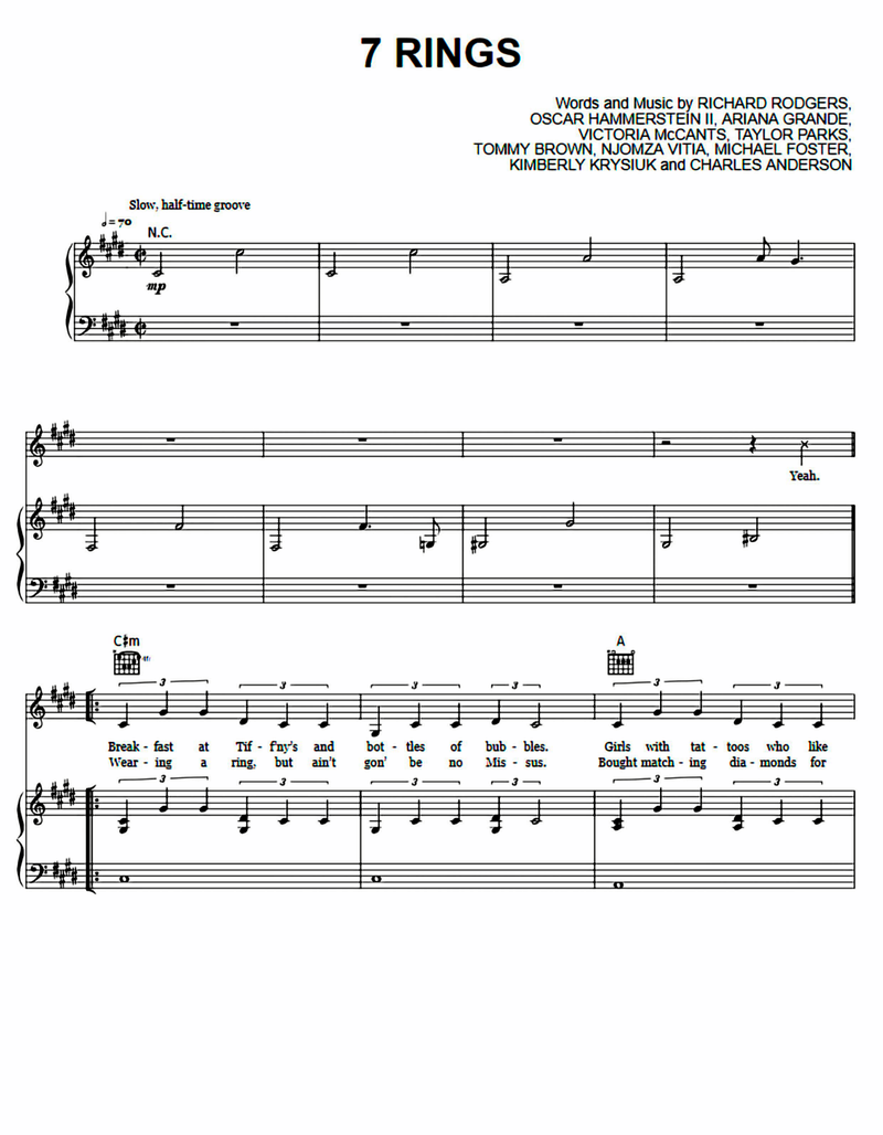 7 Rings sheet music