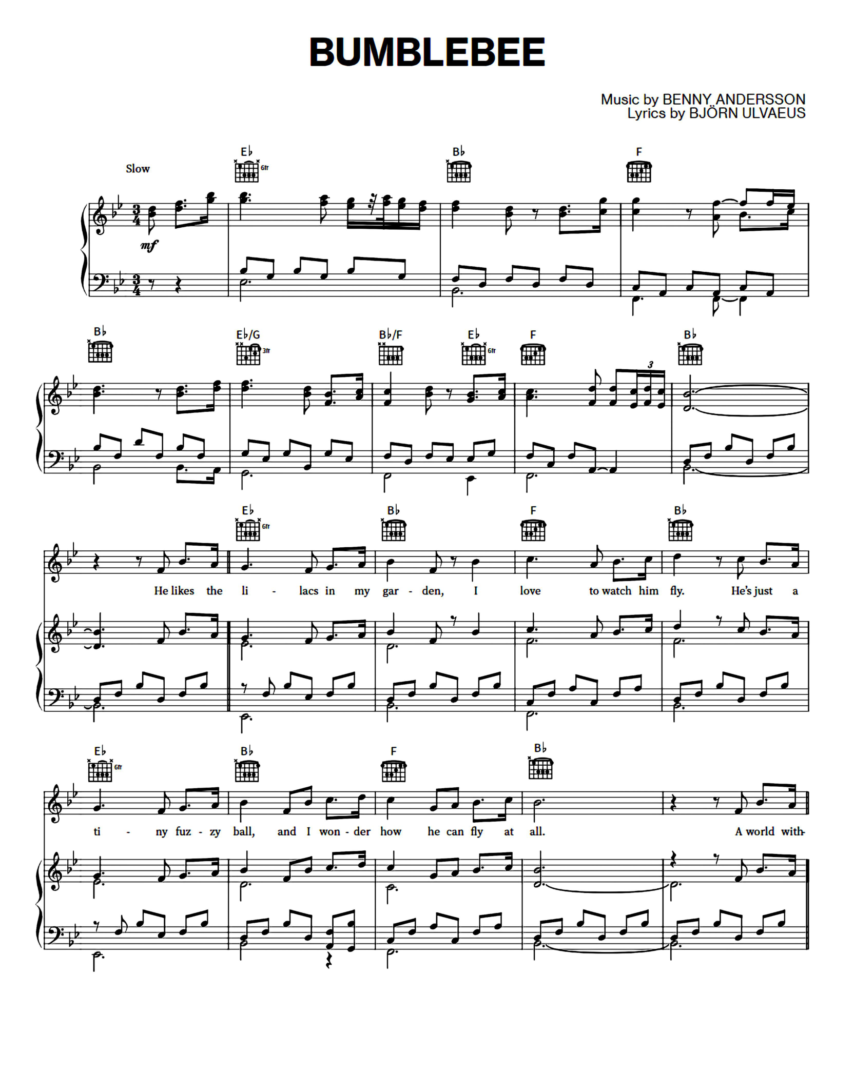 Bumblebee sheet music