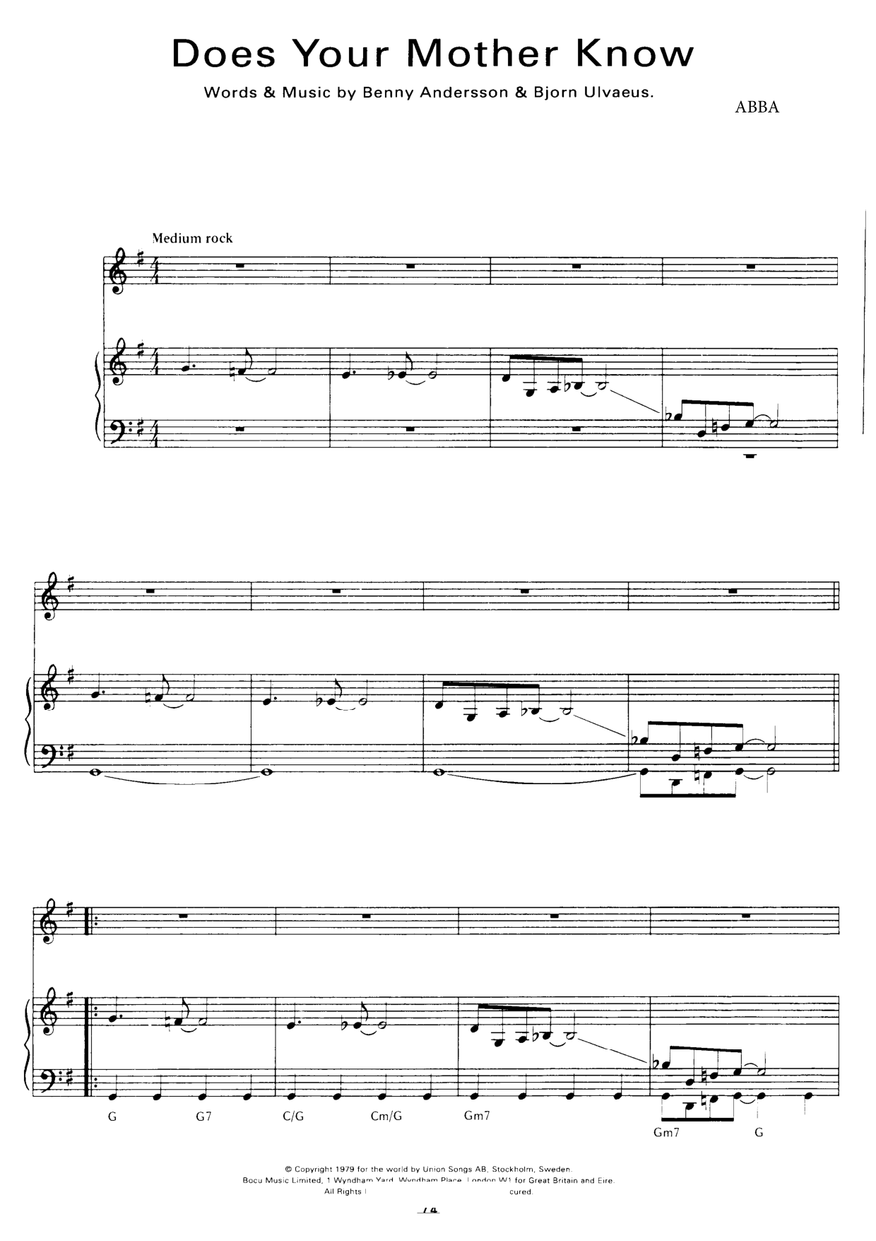 Does Your Mother Know sheet music