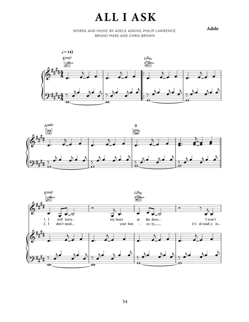 All I Ask sheet music