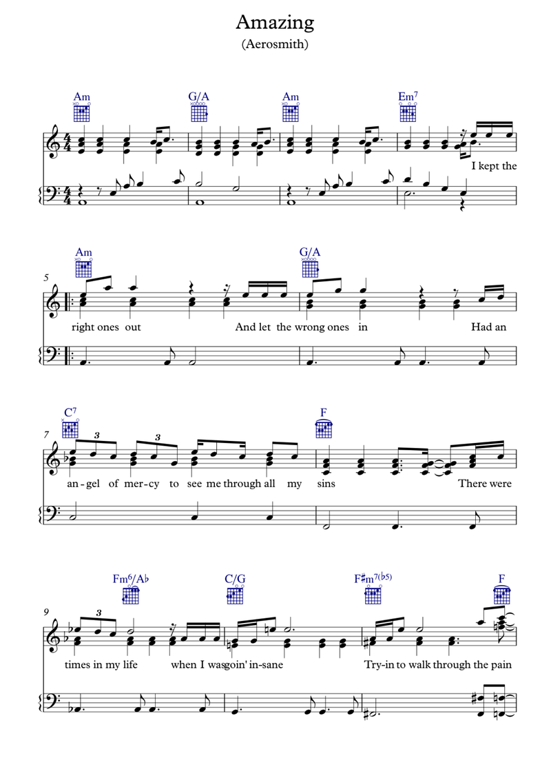 Amazing sheet music