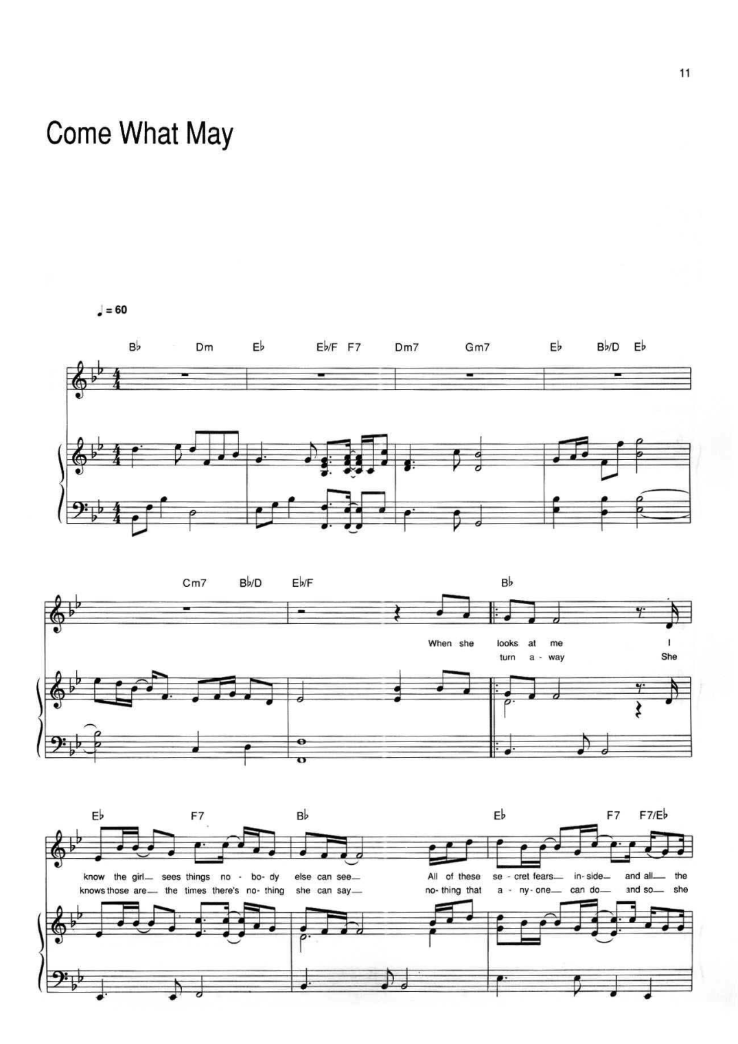 Come What May sheet music