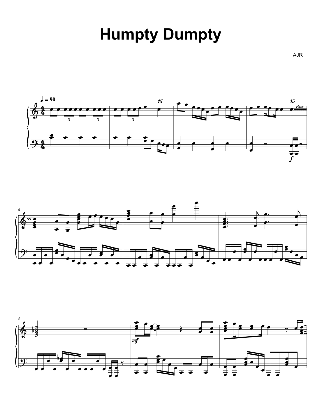 Humpty Dumpty sheet music