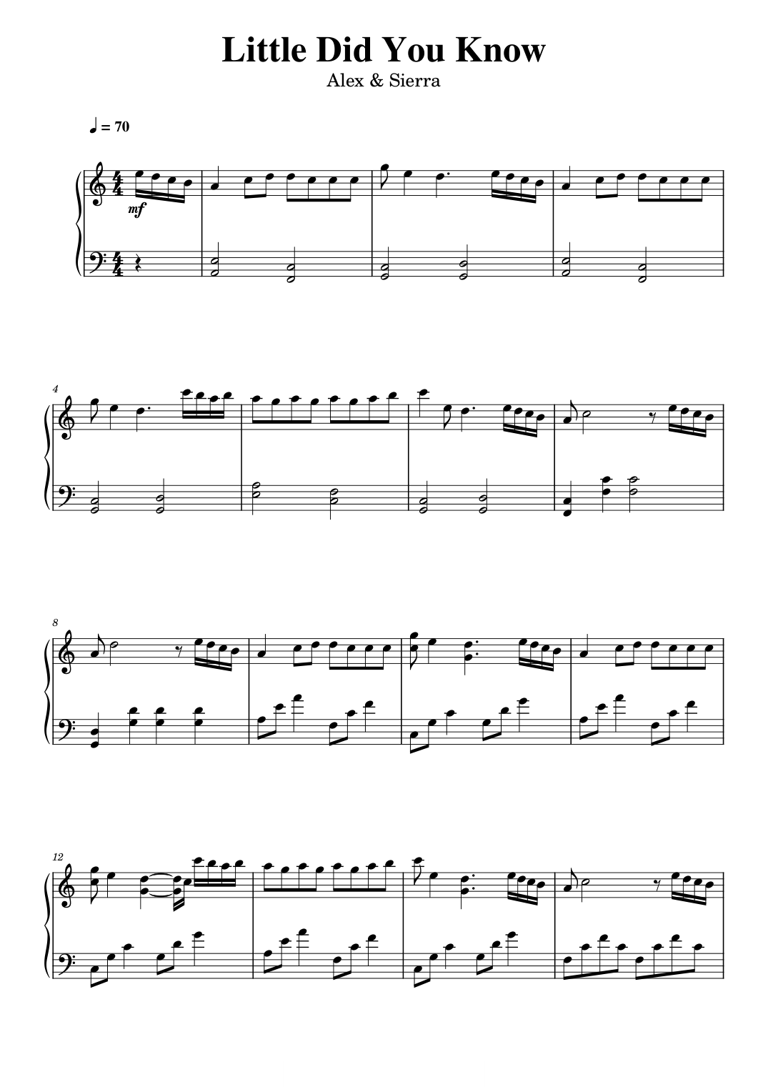 Little Do You Know Piano Sheet Music Page 1 Free PDF
