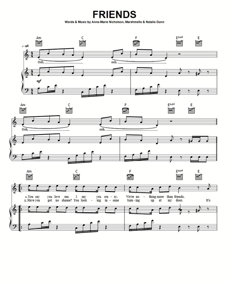 FRIENDS sheet music