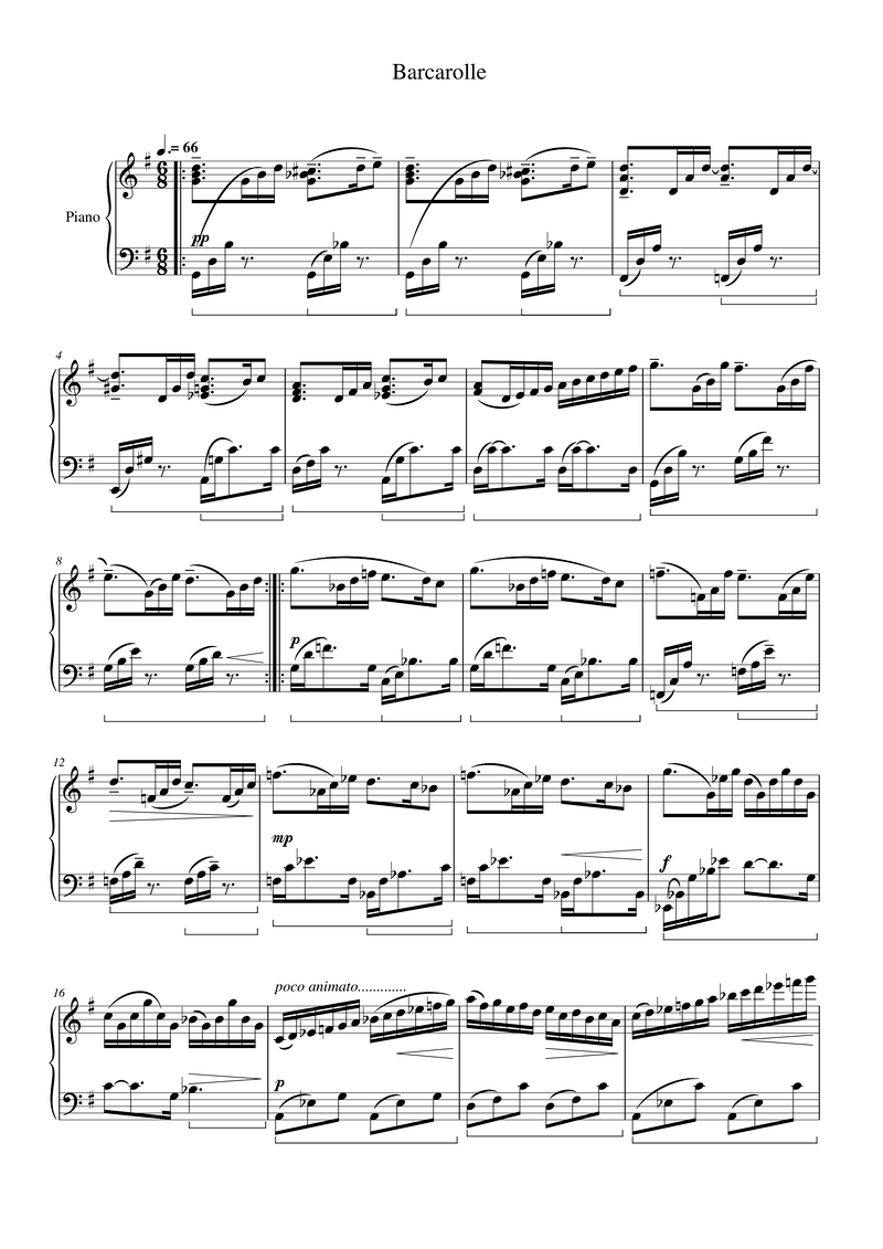 Barcarolle sheet music