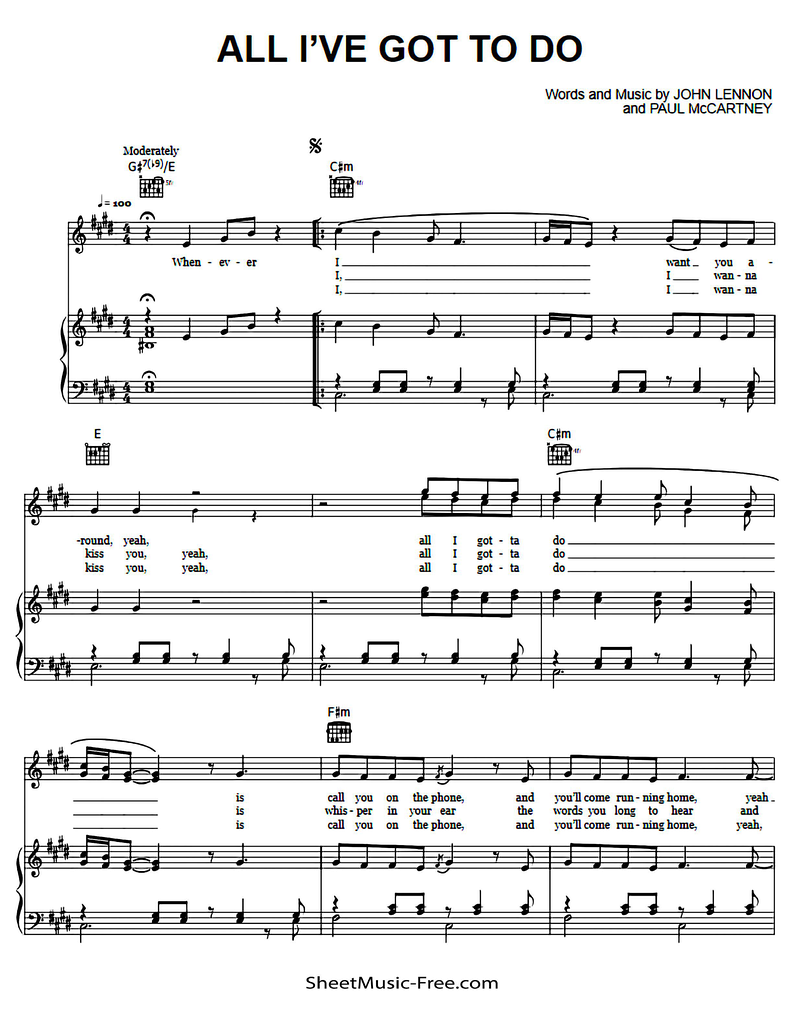 All I've Got To Do sheet music