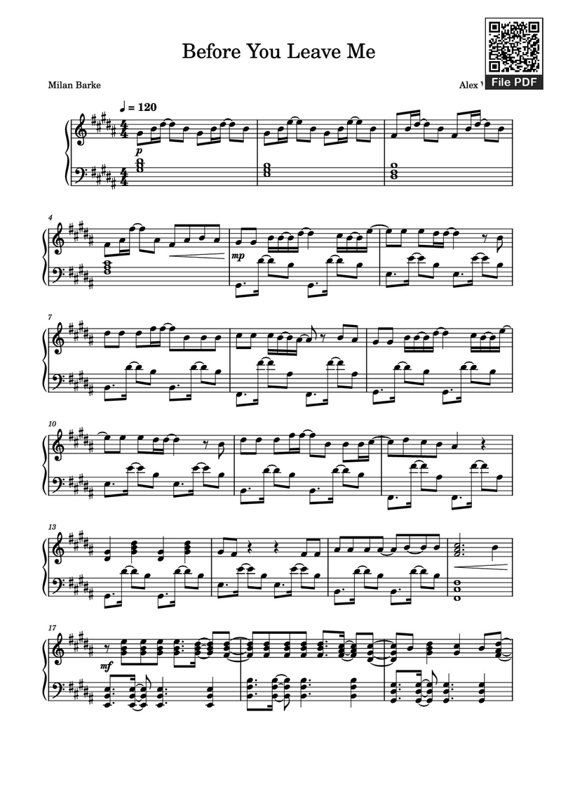 Before You sheet music