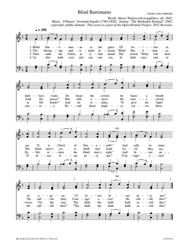Blind Bartimaeus sheet music