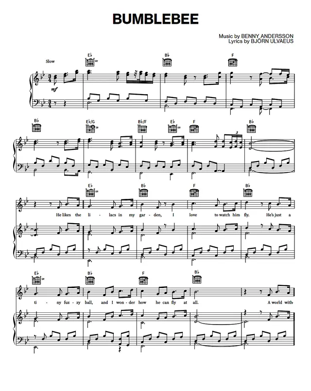 Bumblebee Piano Sheet Music Page 1 Free PDF