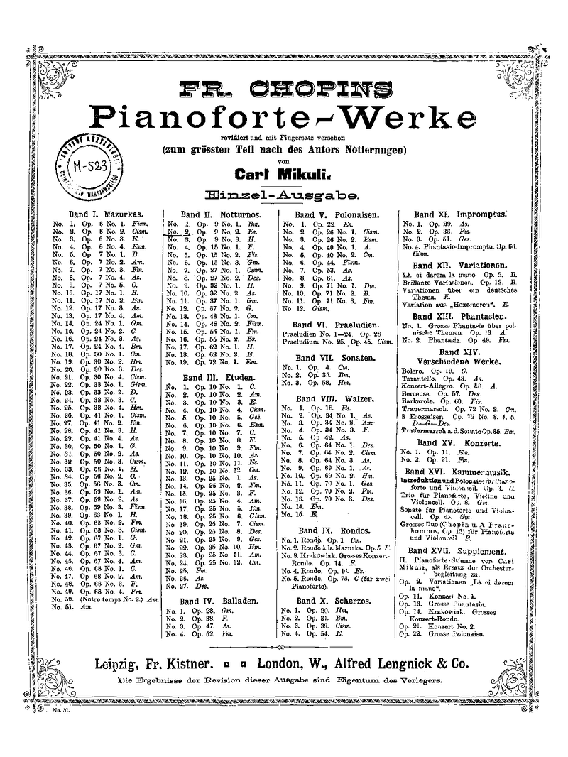 Nocturne Op 9 No 2 sheet music