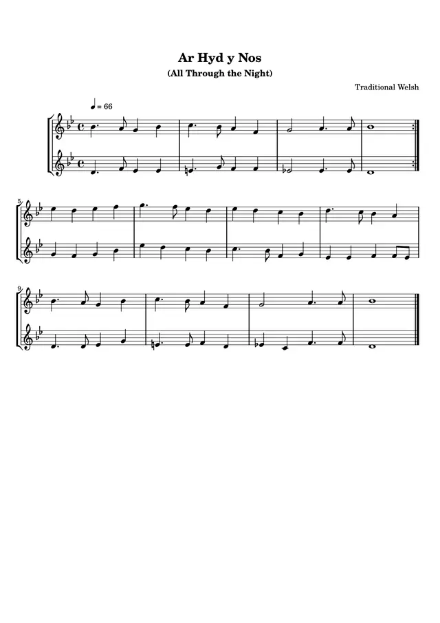 Ar Hyd y Nos Flute