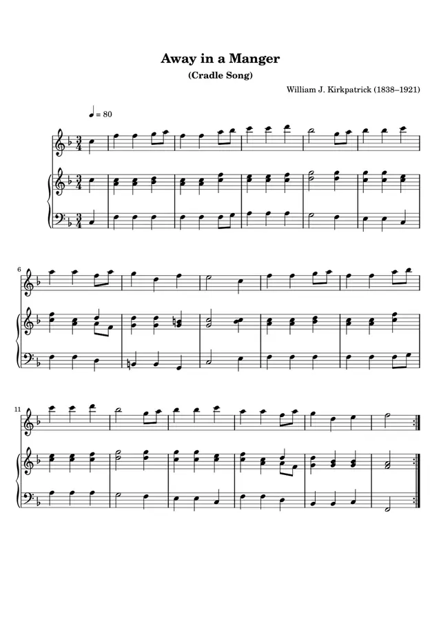 Away in a Manger Flute