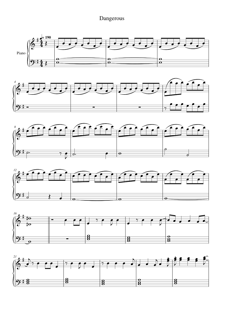 Dangerous sheet music