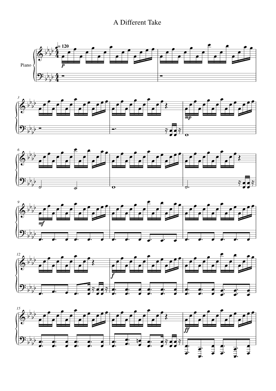 A Different Take sheet music preview