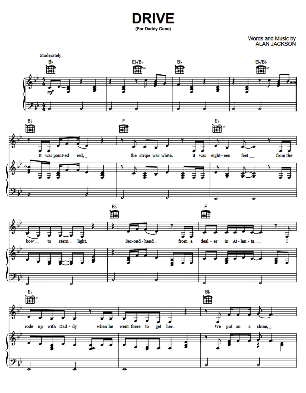 Drive sheet music