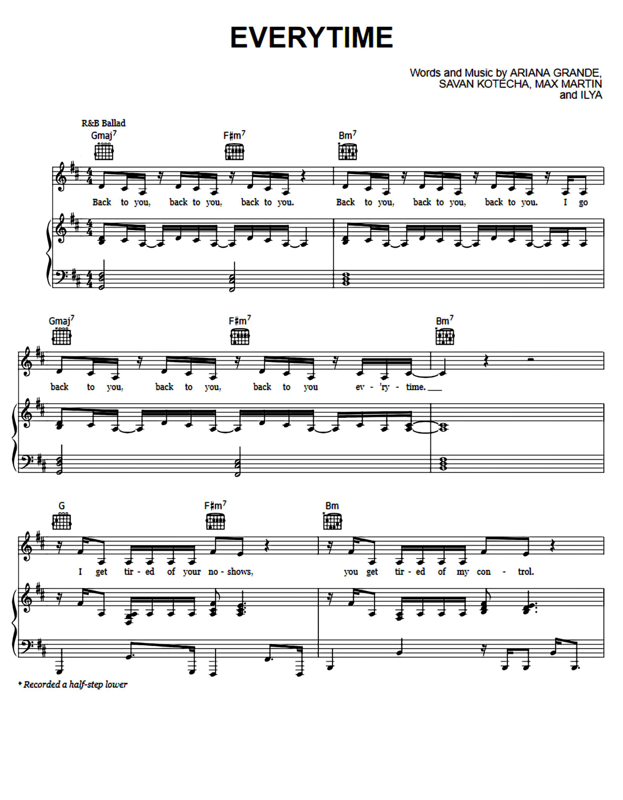 Everytime Piano Sheet Music Page 1 Free PDF