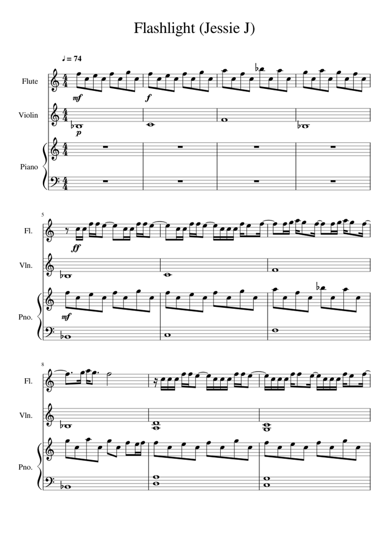 Flashlight sheet music
