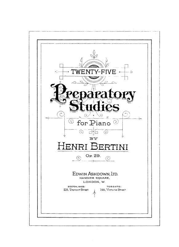 Henri Bertini: Op. 29 No. 14 in A Major (24 Studies for the Piano)