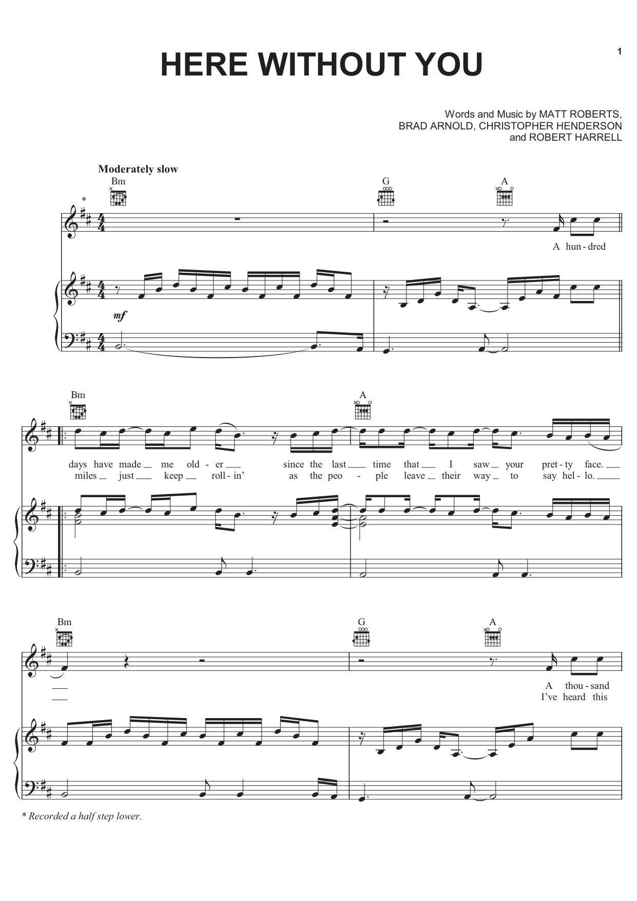 Here Without You sheet music
