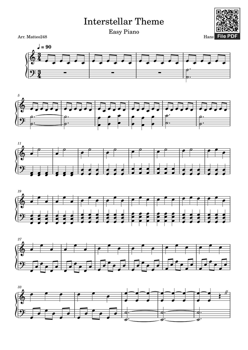 Interstellar Theme sheet music