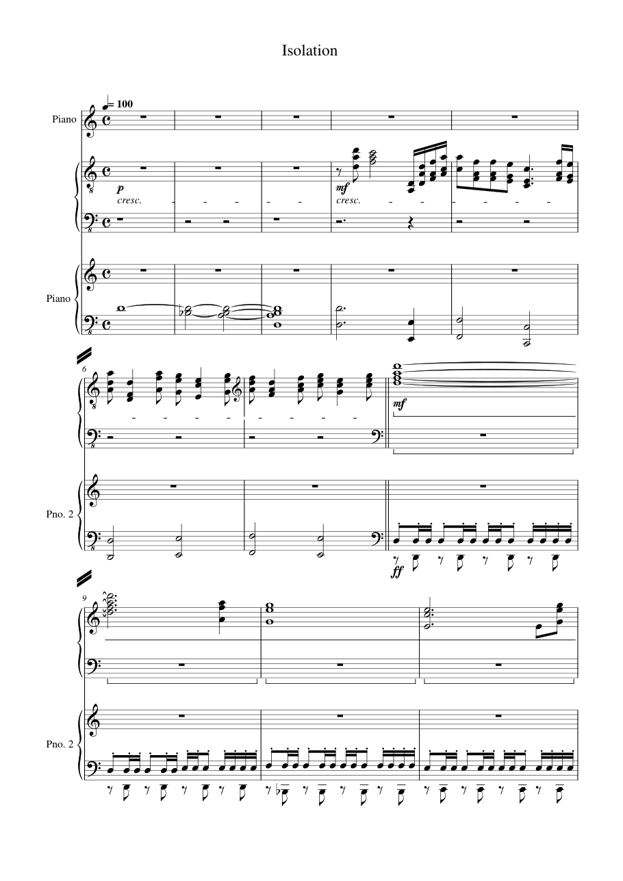 Isolation sheet music preview
