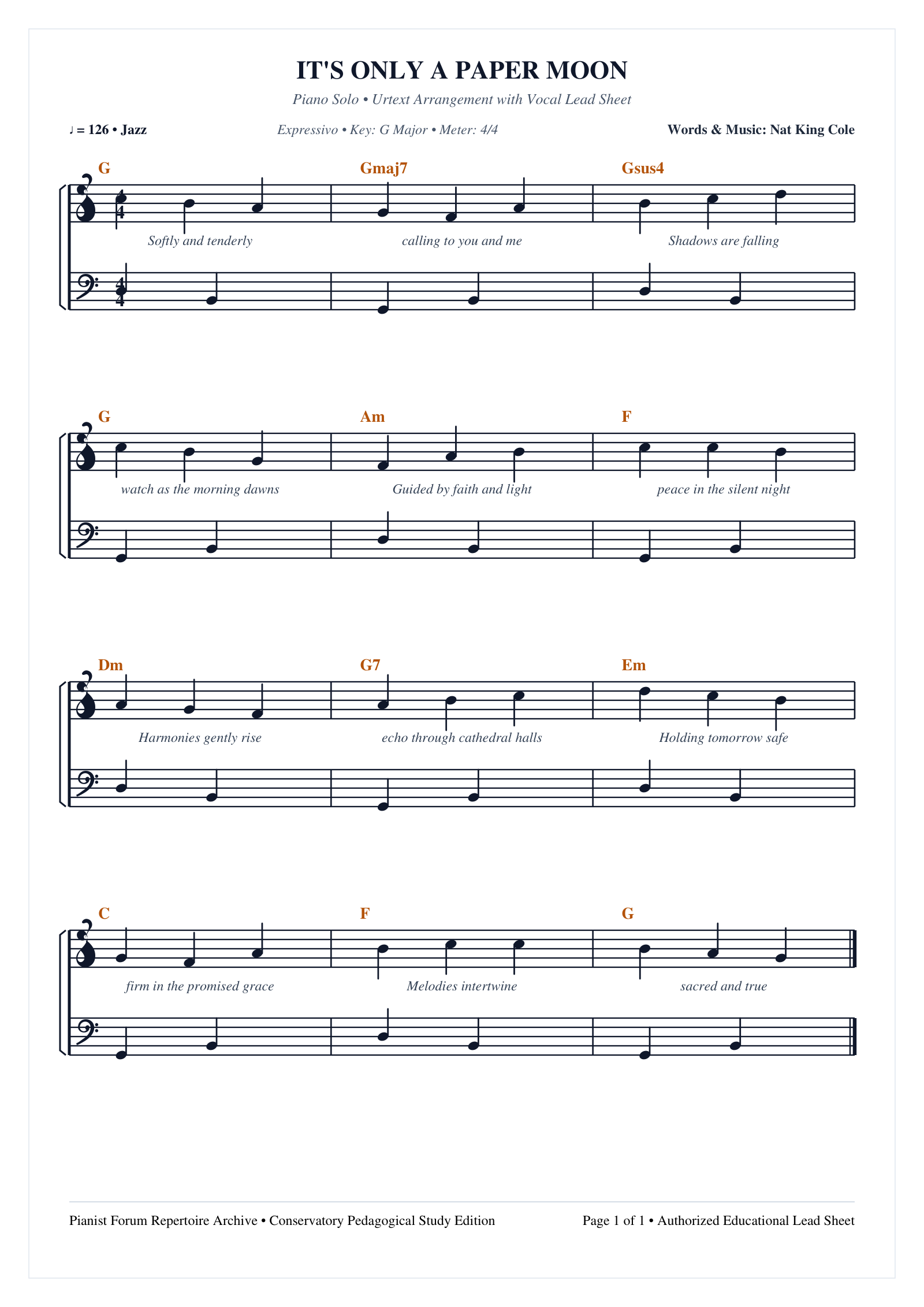 It's Only A Paper Moon sheet music