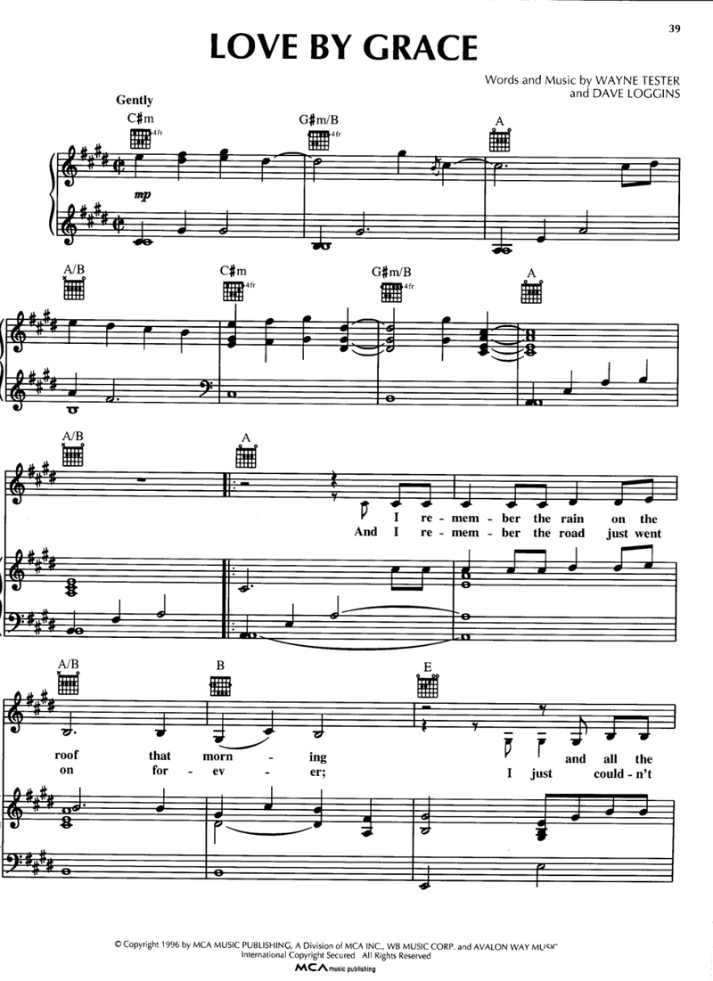 Love By Grace Piano Sheet Music Page 1 Free PDF