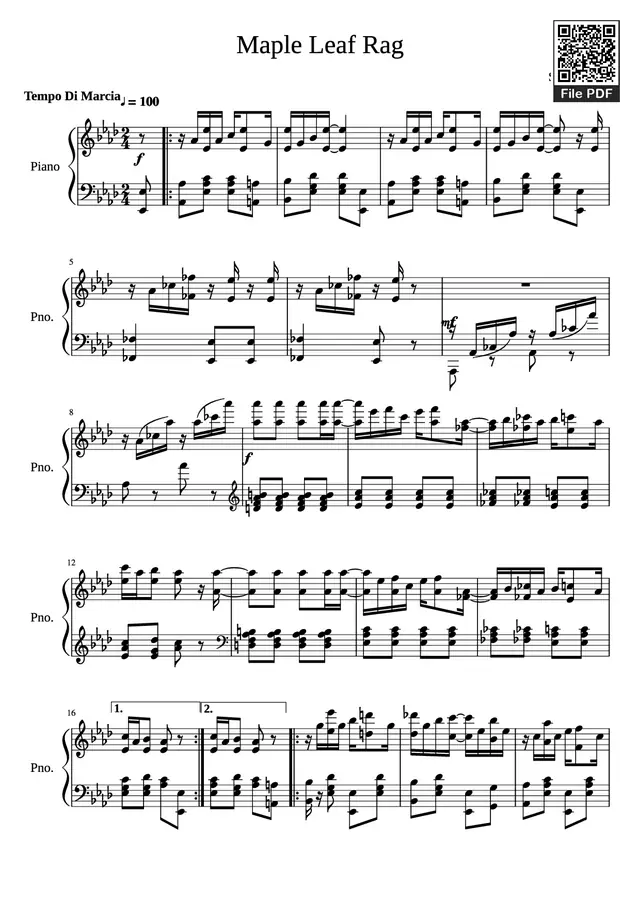 Maple Leaf Rag (Transcription Version)