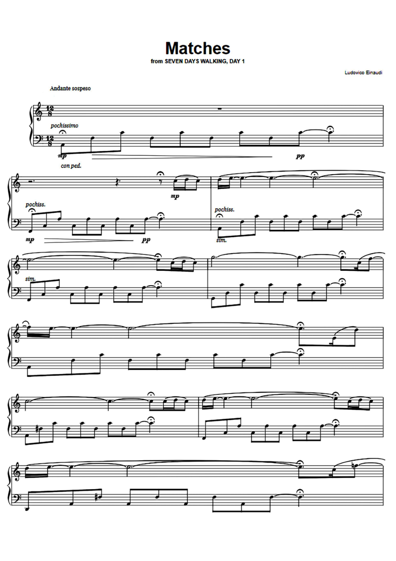 Matches Piano Sheet Music Page 1 Free PDF