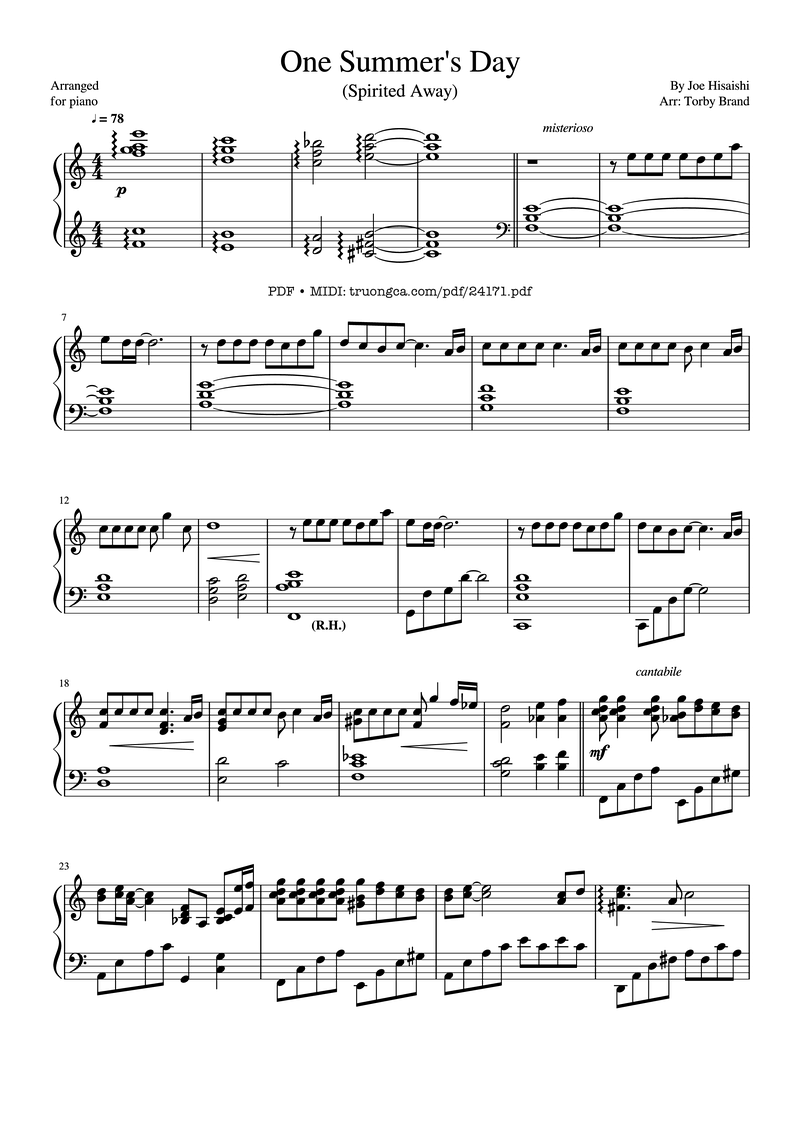 One Day sheet music