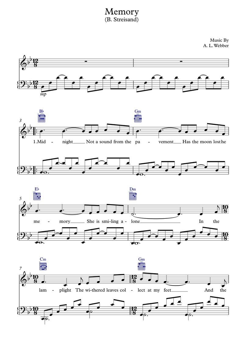 Memory sheet music