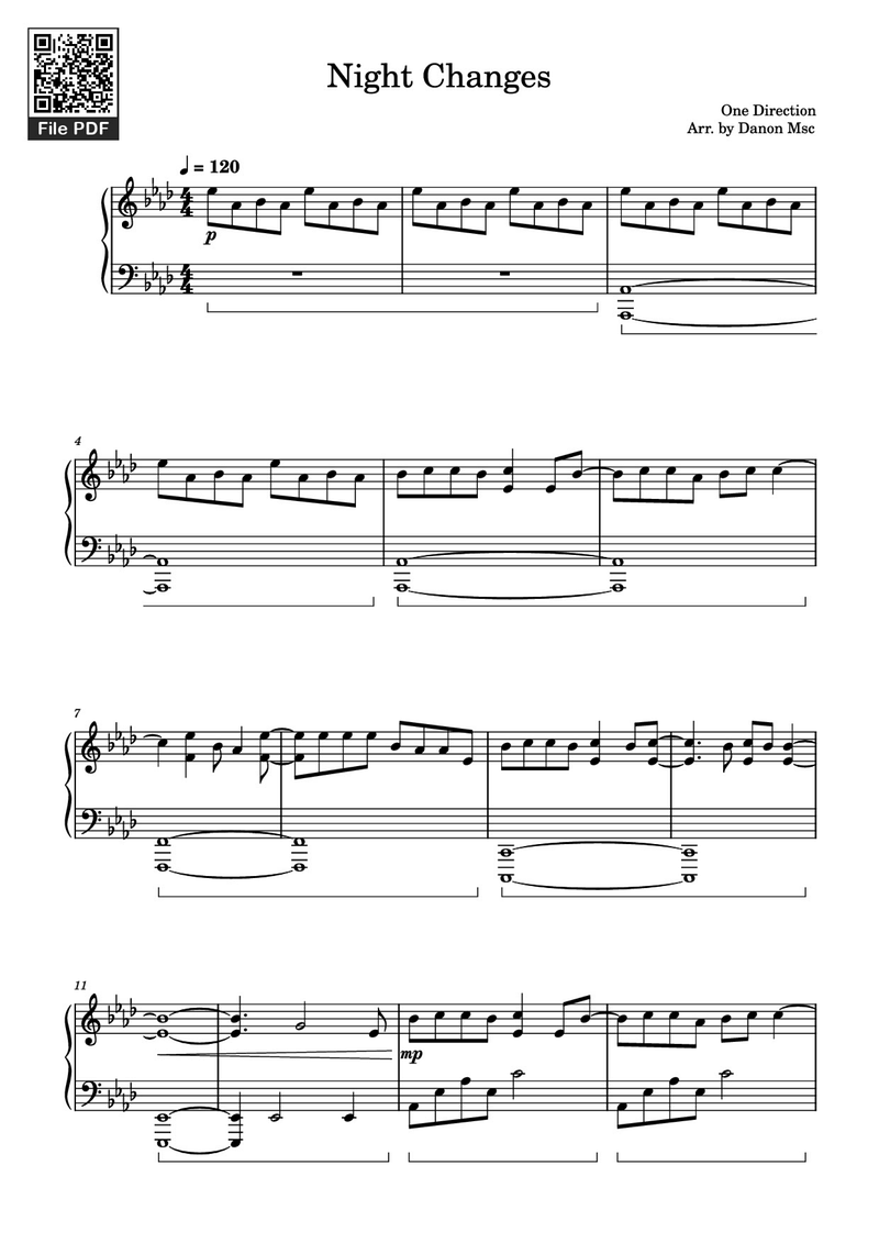 Night Changes sheet music