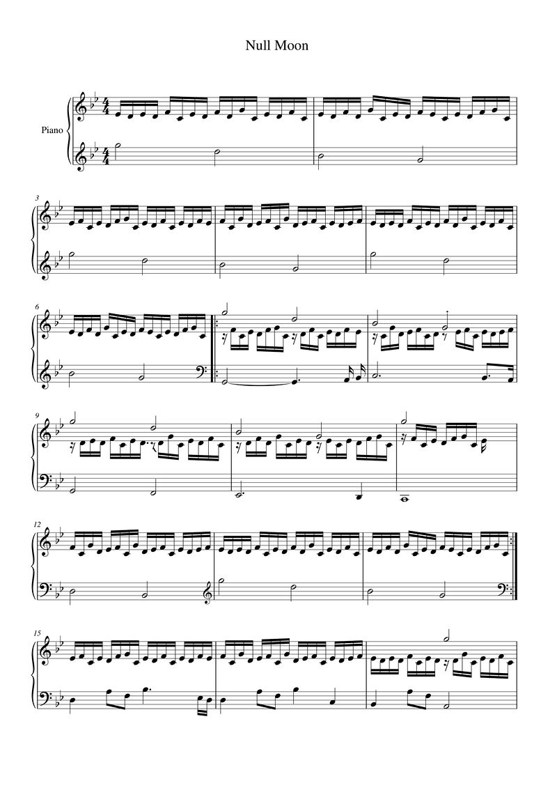 Null Moon sheet music