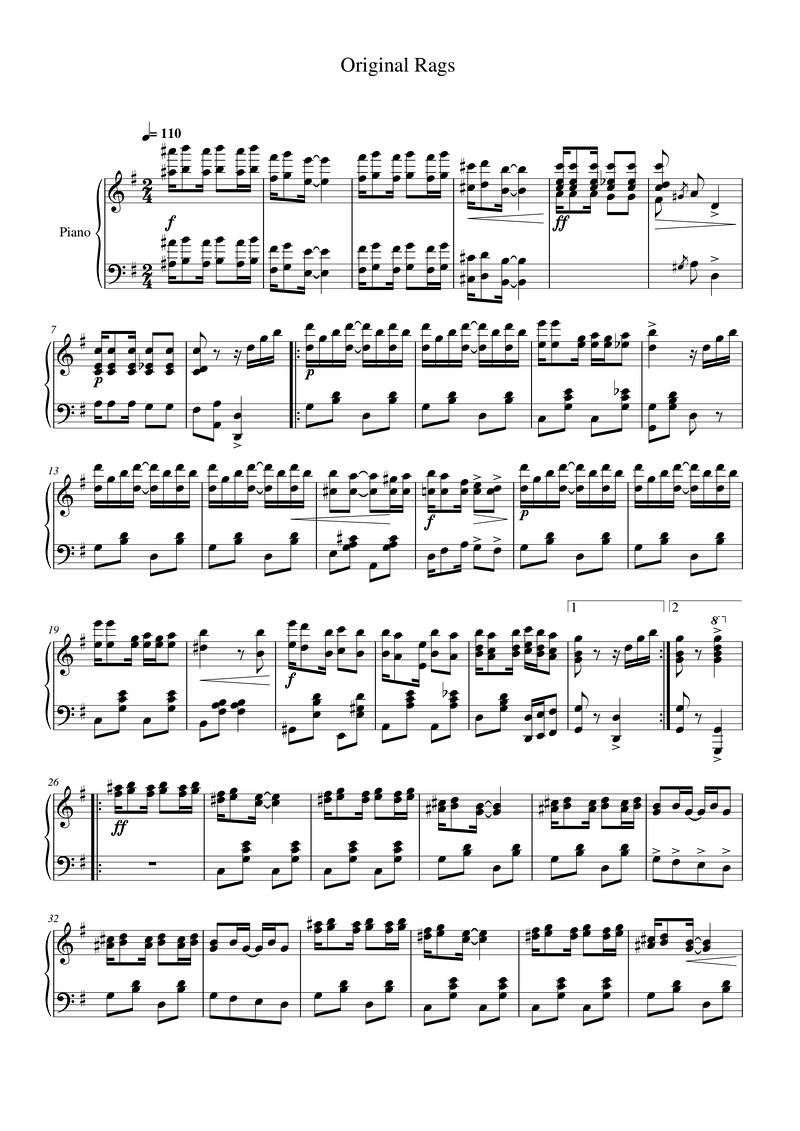 Original Rags sheet music