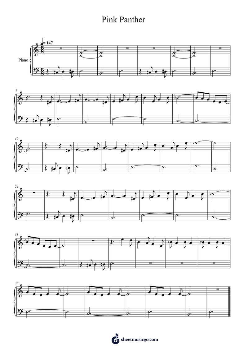 Pink Panther sheet music