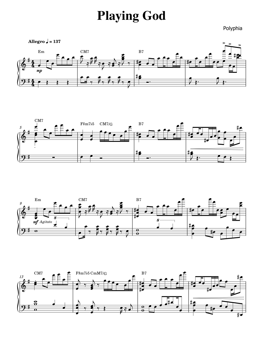 Playing God sheet music