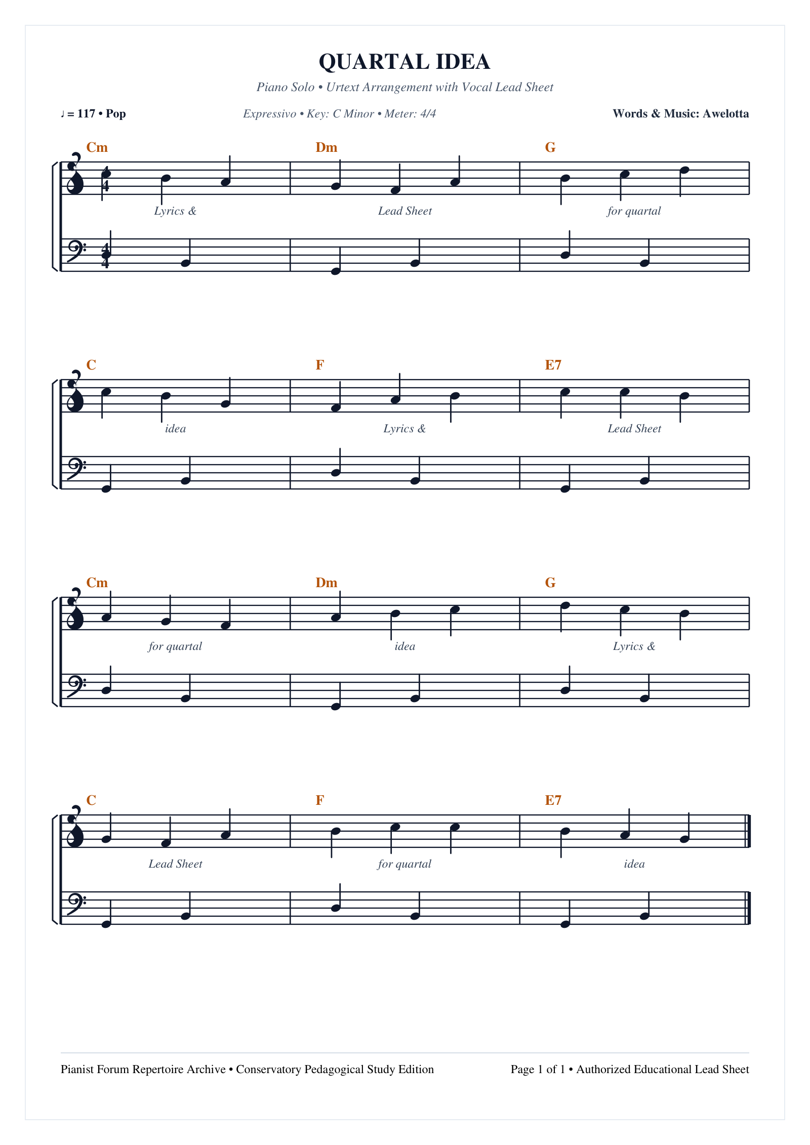 quartal idea sheet music