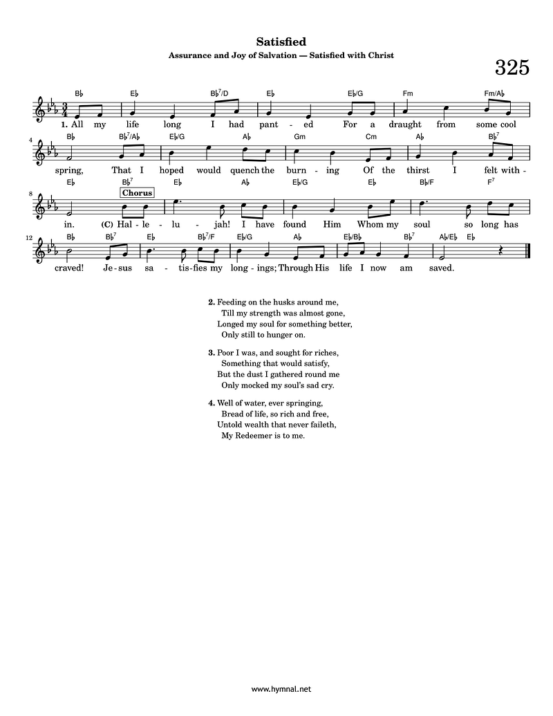 Satisfied sheet music