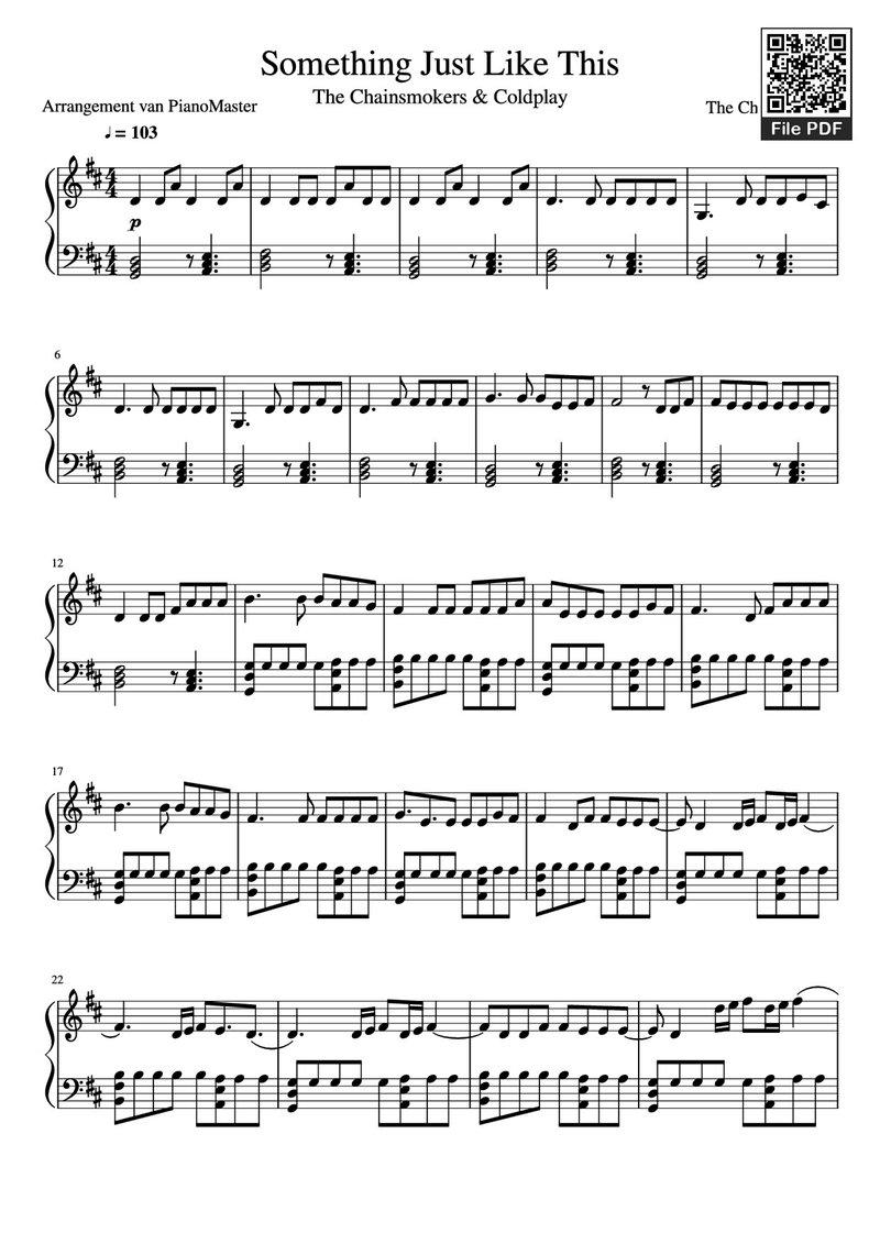 Something Just Like This sheet music