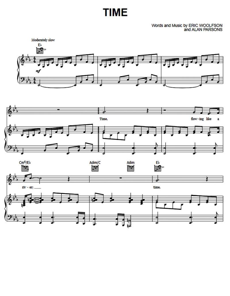 Time Piano Sheet Music Page 1 Free PDF