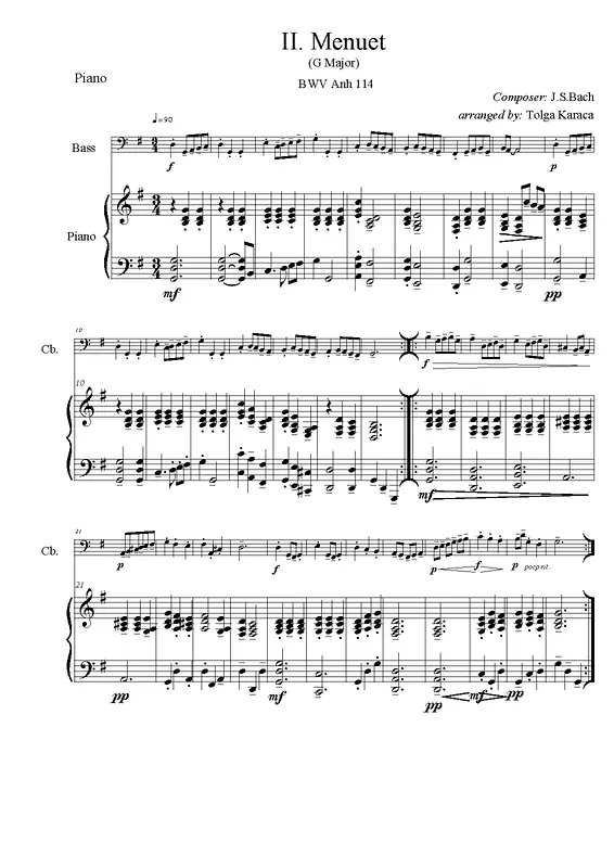 Variations on Bach Minuet in G Major