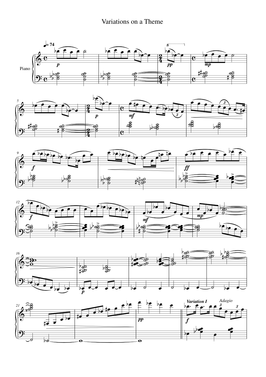 Variations on a Theme sheet music