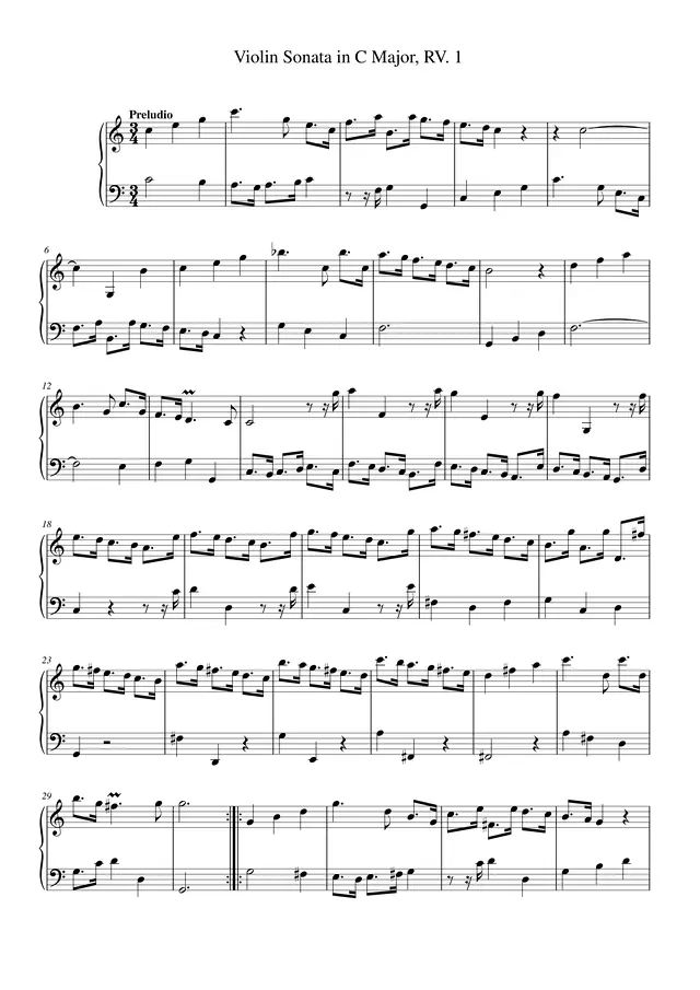 Violin Sonata in C Major, RV. 1